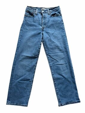 Levi’s Ribcage Straight Ankle Jeans Womens 27 Blue Denim High Rise Stretch Fit